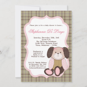 Graham Crackers Girl Pink Baby Shower Invitation