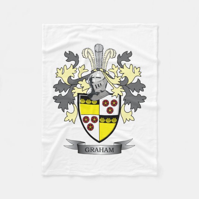 Graham Family Crest Coat of Arms Fleece Blanket (Front)