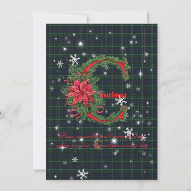 Graham Monteith Modern Scottish Tartan Christmas Holiday Card (Front)