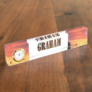 Graham Name Made With A Sunset Image, Nameplate