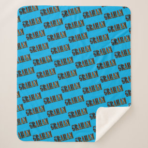 Graham Name Made With Orange Sunset, Sherpa Blanket