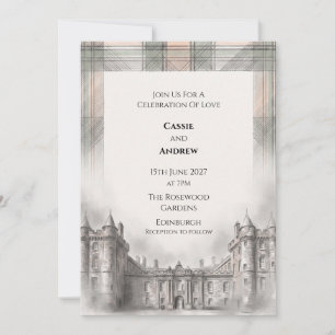 Graham of Montrose Tartan Holyrood Palace Wedding Invitation