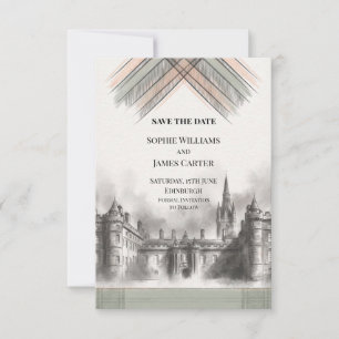 Graham of Montrose Tartan Holyrood Palace Wedding Save The Date