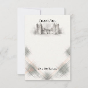 Graham of Montrose Tartan Holyrood Palace Wedding Thank You Card