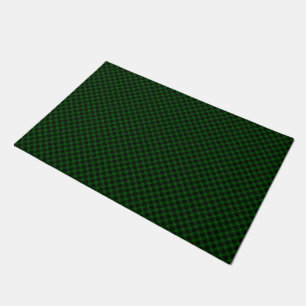Graham tartan green black plaid doormat