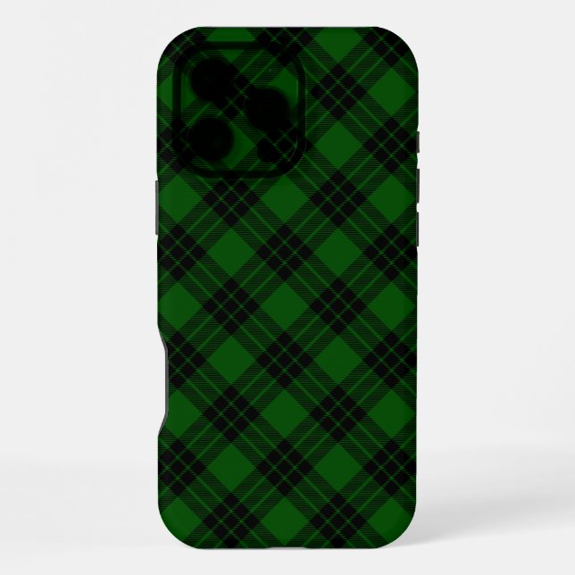 Graham tartan green black plaid iPhone case (Back)