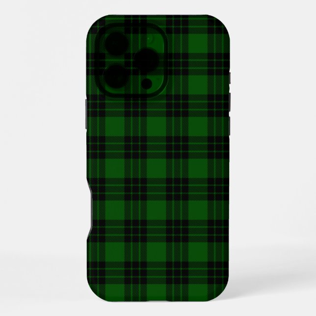 Graham tartan green black plaid iPhone case (Back)