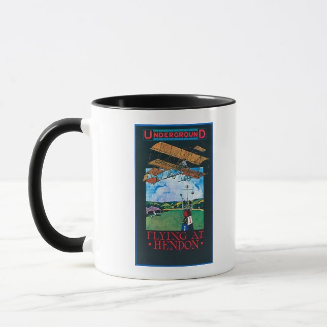 Grahame-White And Plane over Aerodrome Poster Mug (Left)