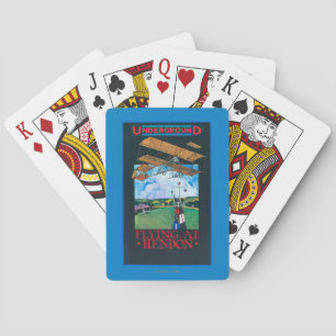 Grahame-White And Plane over Aerodrome Poster Playing Cards