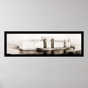 Grain Elevator Buffalo Photo 1919 Poster