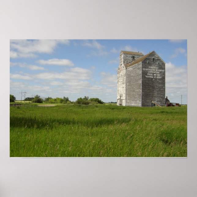 Grain Elevator Print Manitoba Landscape Posters (Front)