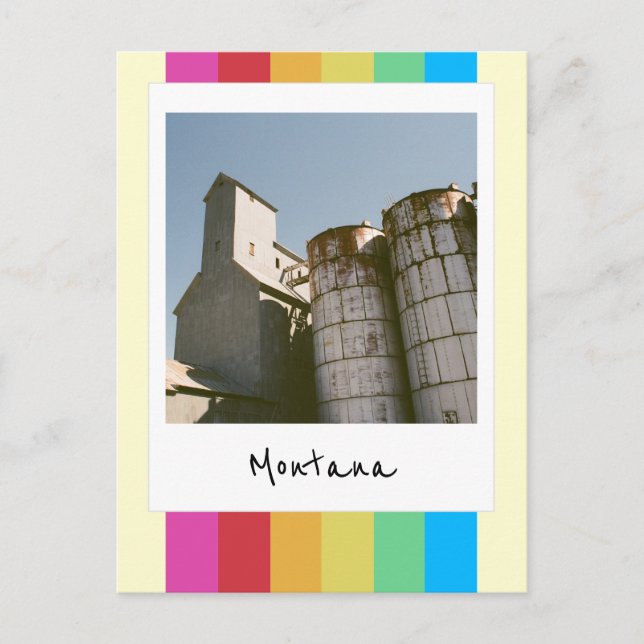 Grain Elevator Retro Instant Camera Postcard (Front)