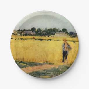 Grain Field (by Berthe Morisot) Paper Plate