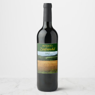 Grain Harvest Fields Wine Label