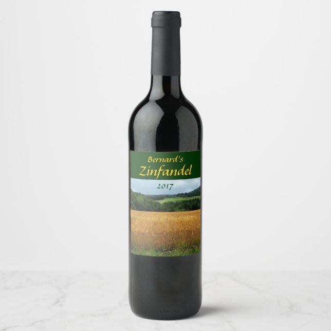 Grain Harvest Fields Wine Label (Front)