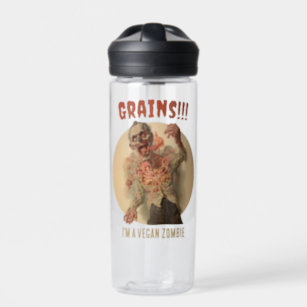 Grains I'm A Vegan Zombie Funny Vintage Horror Water Bottle