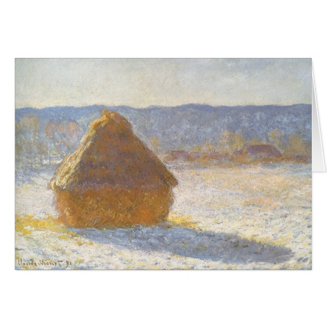Grainstack in Morning, Snow Effect by Claude Monet (Front Horizontal)