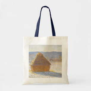 Grainstack in Morning, Snow Effect by Claude Monet Tote Bag