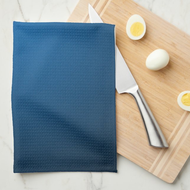 Grainy Blue-Black Vignette Tea Towel (Quarter Fold)