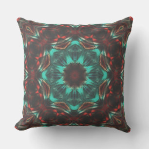 Grainy carved kaleidoscope in 'sunset mist' style  cushion
