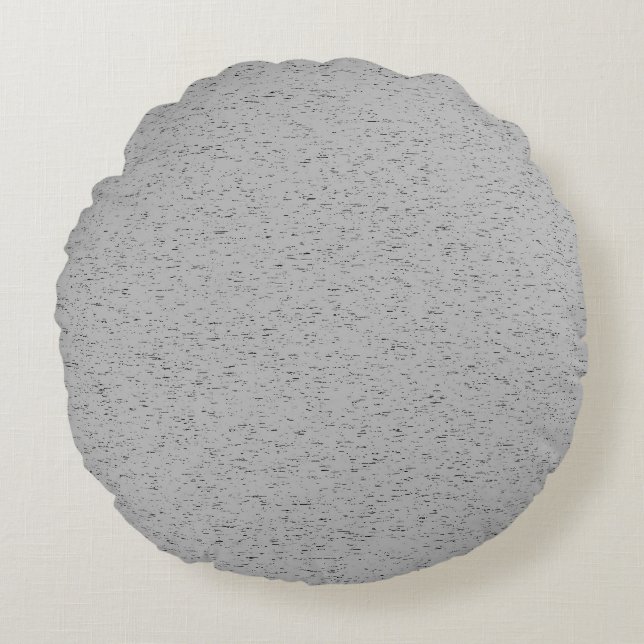 Grainy Plain Grey Colour Design  Round Cushion (Front)