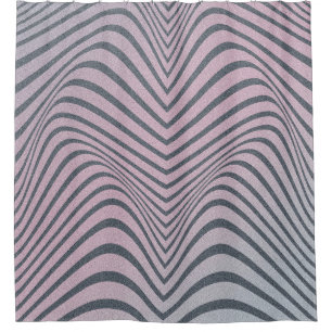 Grainy psychedelic background. Zebra stripe patter Shower Curtain