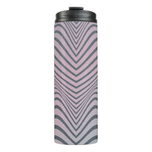 Grainy psychedelic background. Zebra stripe patter Thermal Tumbler
