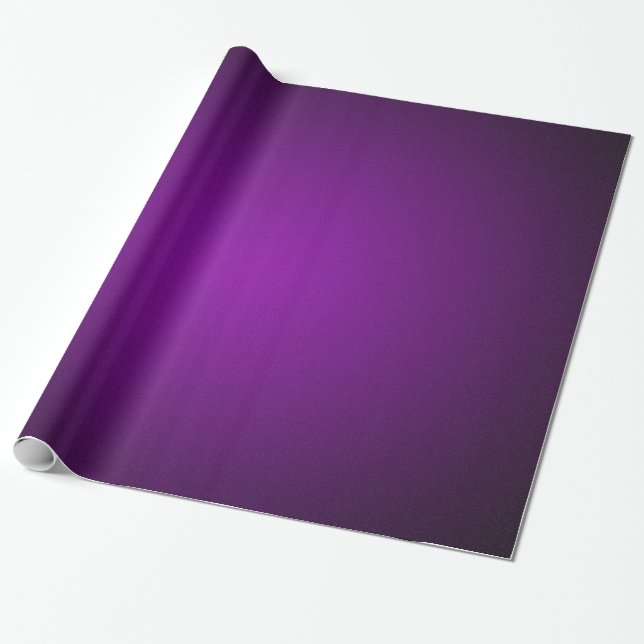 Grainy Purple-Black Vignette Wrapping Paper (Unrolled)