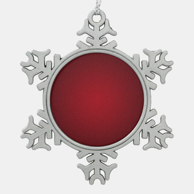 Grainy Red-Black Vignette Snowflake Pewter Christmas Ornament (Front)