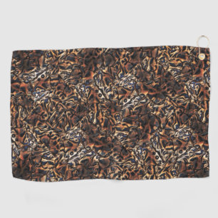 Grainy texture satin brown embossed and grayish golf towel