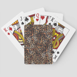 Grainy texture satin brown embossed and grayish playing cards