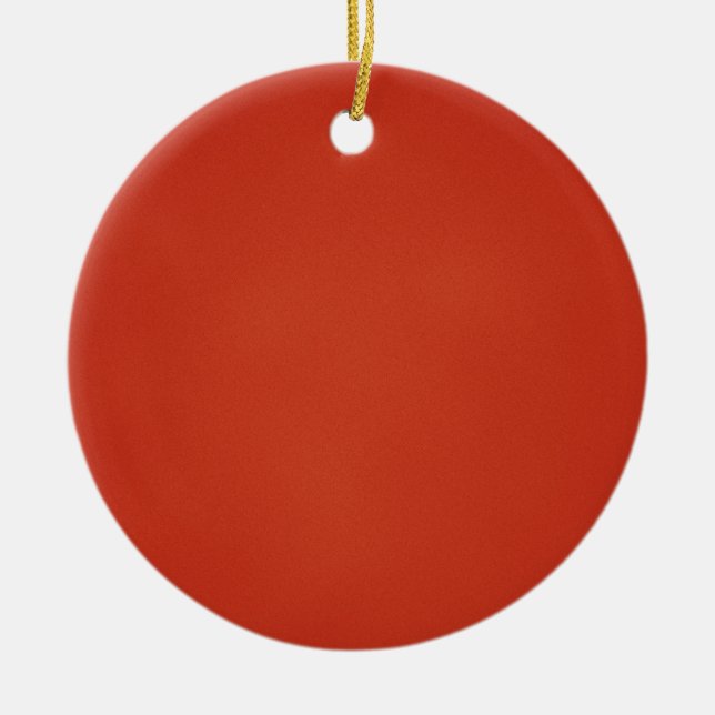 Grainy Warm Red Background Ceramic Tree Decoration (Front)