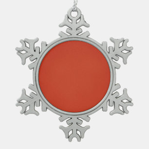 Grainy Warm Red Background Snowflake Pewter Christmas Ornament