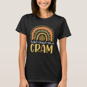 Gram Pumpkin Rainbow Sunflower Thankful Grateful B T-Shirt