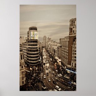 Gram Via de Madrid in Spain Poster