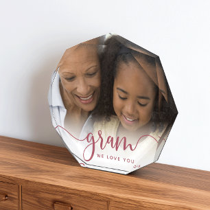 Gram We Love You   Grandma Script Overlay Photo Block