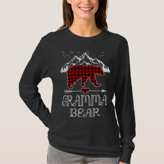 Gramma Bear Red Buffalo Plaid Grandma Bear Pajama T-Shirt