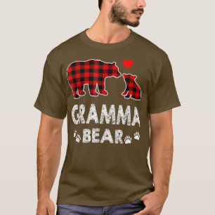 Gramma Bear Shirt, Red Buffalo Plaid Gramma Bear P T-Shirt
