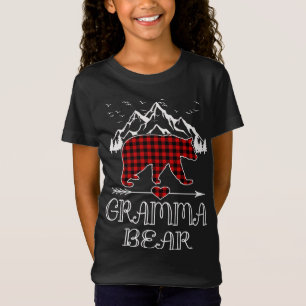 Gramma BearRed Buffalo Plaid Grandma Bear Pajama T-Shirt