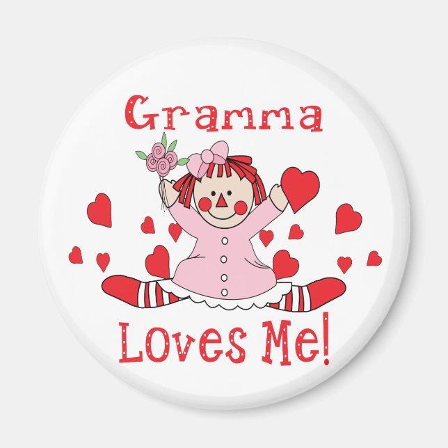 Gramma Love's me Rag Doll Magnet (Front)