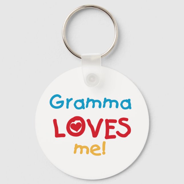 Gramma Loves Me T-shirts and Gifts Key Ring (Front)