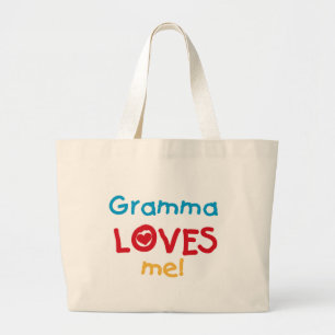Gramma Loves Me T-shirts and Gifts Large Tote Bag