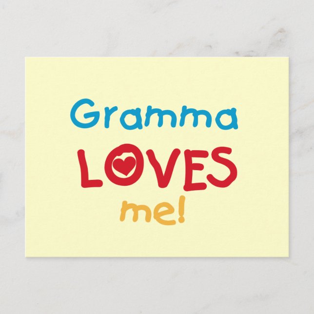 Gramma Loves Me T-shirts and Gifts Postcard (Front)