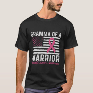 Gramma Of A Warrior K Breast Cancer Awareness Mont T-Shirt
