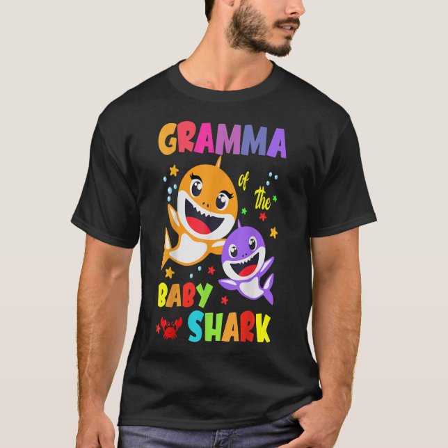 Gramma Of The Baby Shark Birthday Gramma Shark T-Shirt (Front)