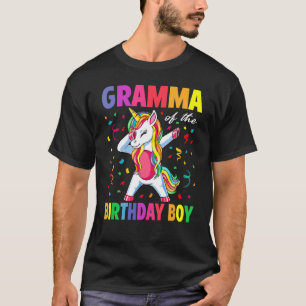Gramma of the Birthday Party Boy Dabbing Unicorn 2 T-Shirt