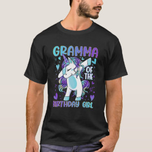 Gramma of the Birthday Party Girl Dabbing Unicorn T-Shirt