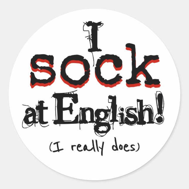 Grammar Humor Funny Grammar Nerd Sticker (Front)