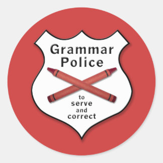 Grammar Police Badge Classic Round Sticker