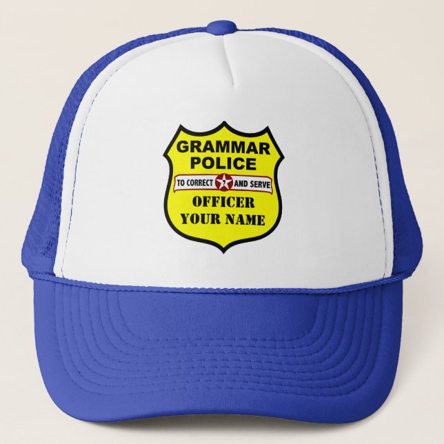 Grammar Police Customisable Hat (Front)